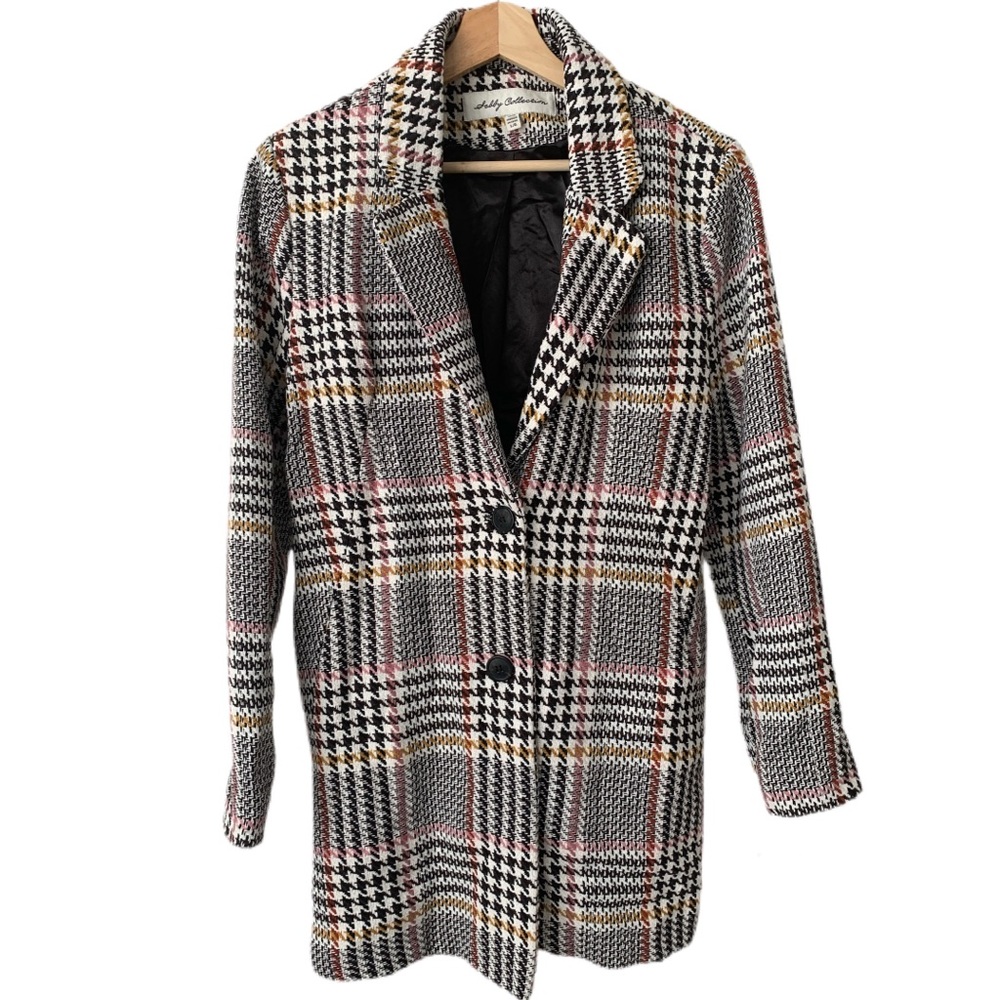 NWT!💝 Sebby Plaid Two Button Woven Coat - Picture 4 of 6